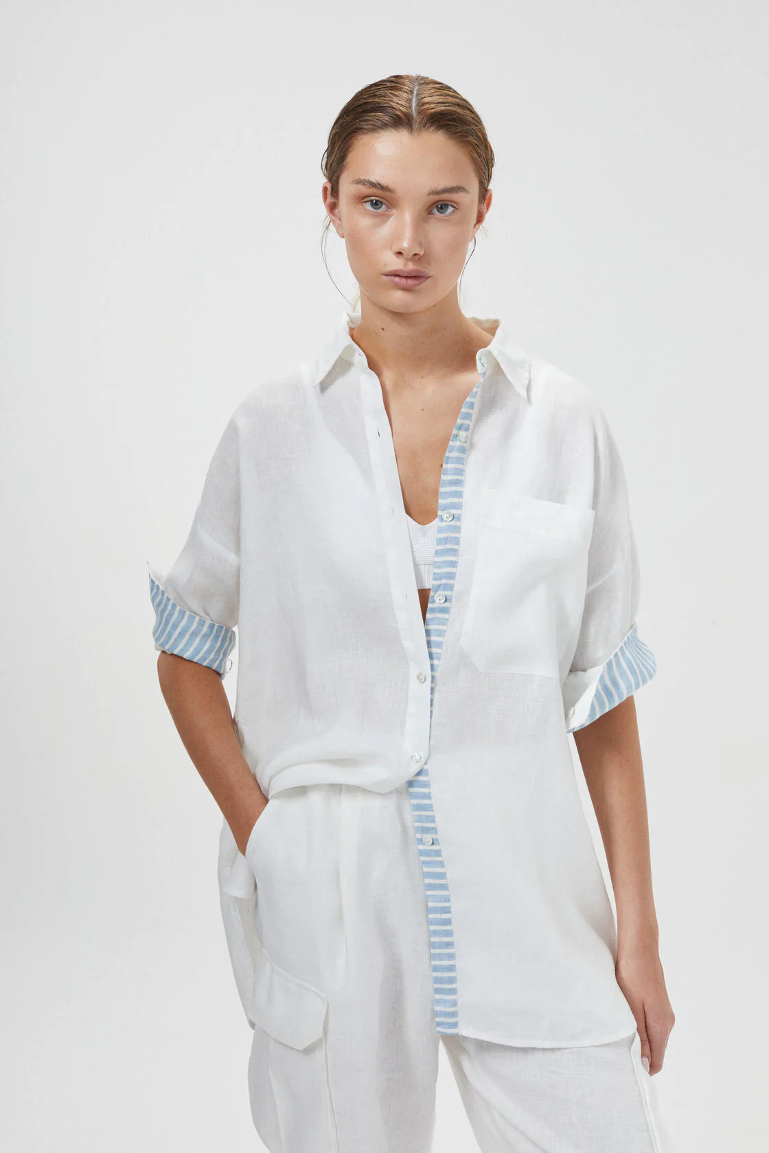 Lanhtropy Island Linen Shirt Off White L Off White