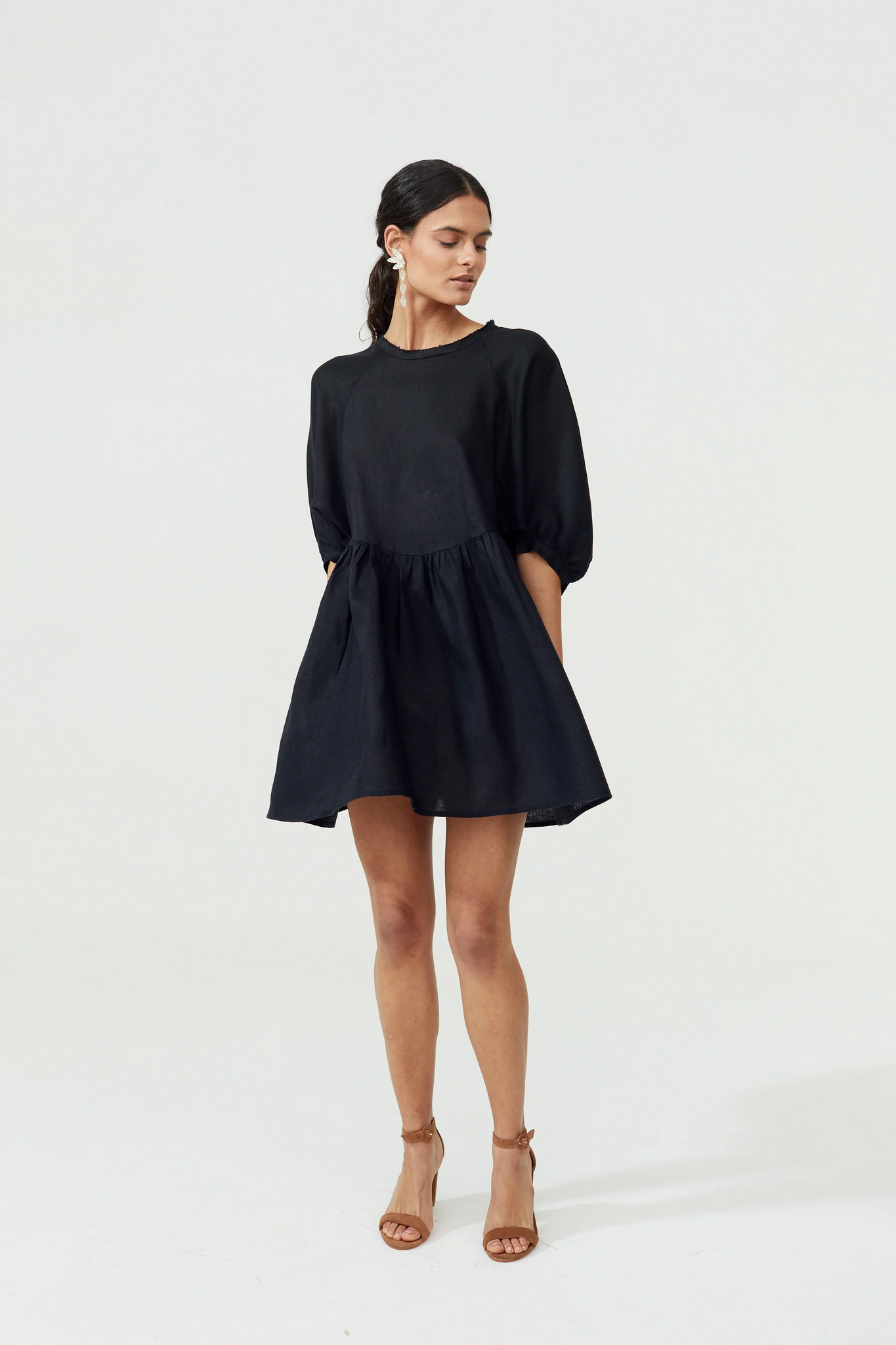 Alcala Linen Dress - Black