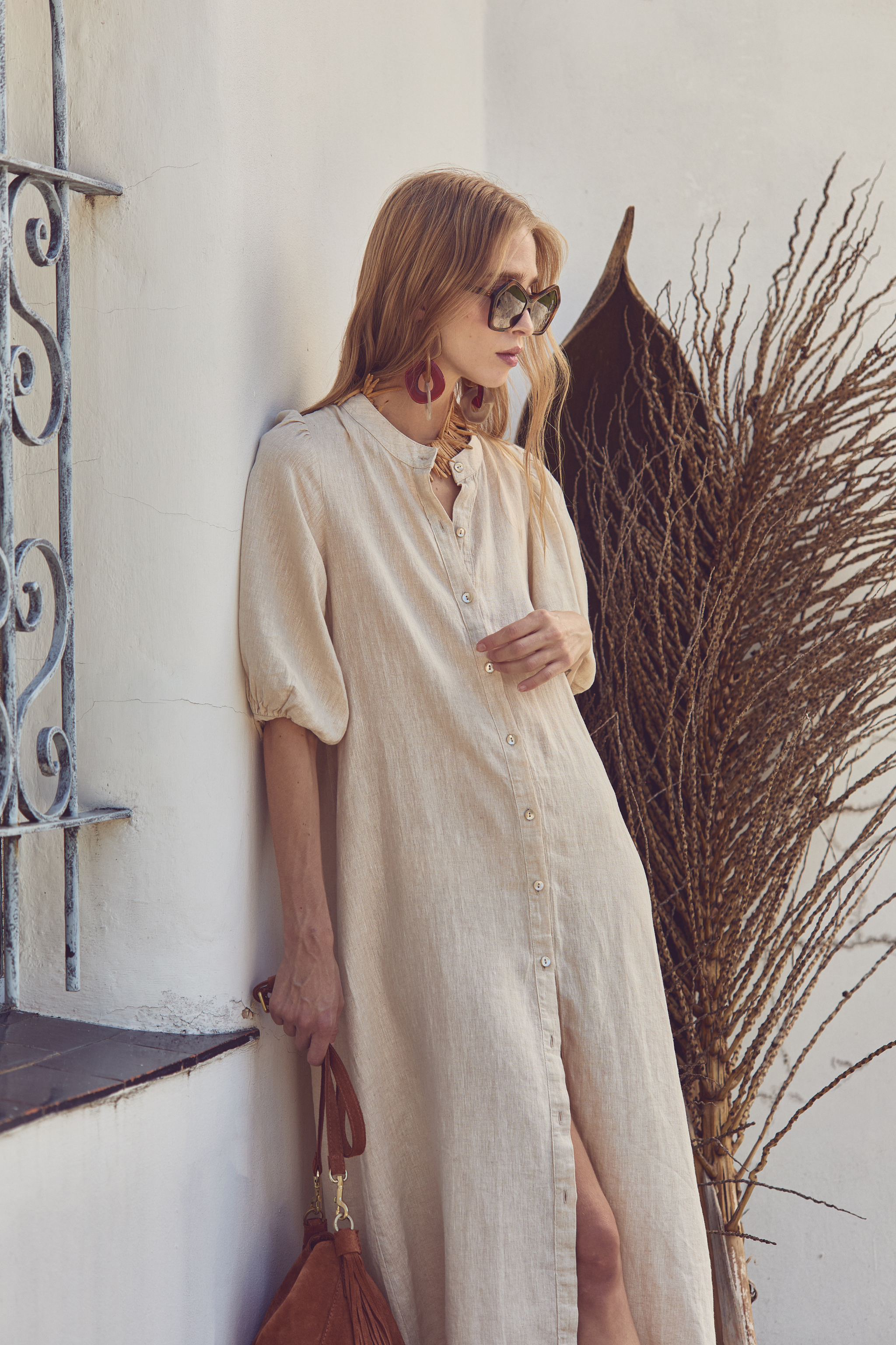 Lanhtropy Bubble Linen Dress - Natural Natural / L Lanhtropy Bubble Linen Dress - Natural Natural / L
