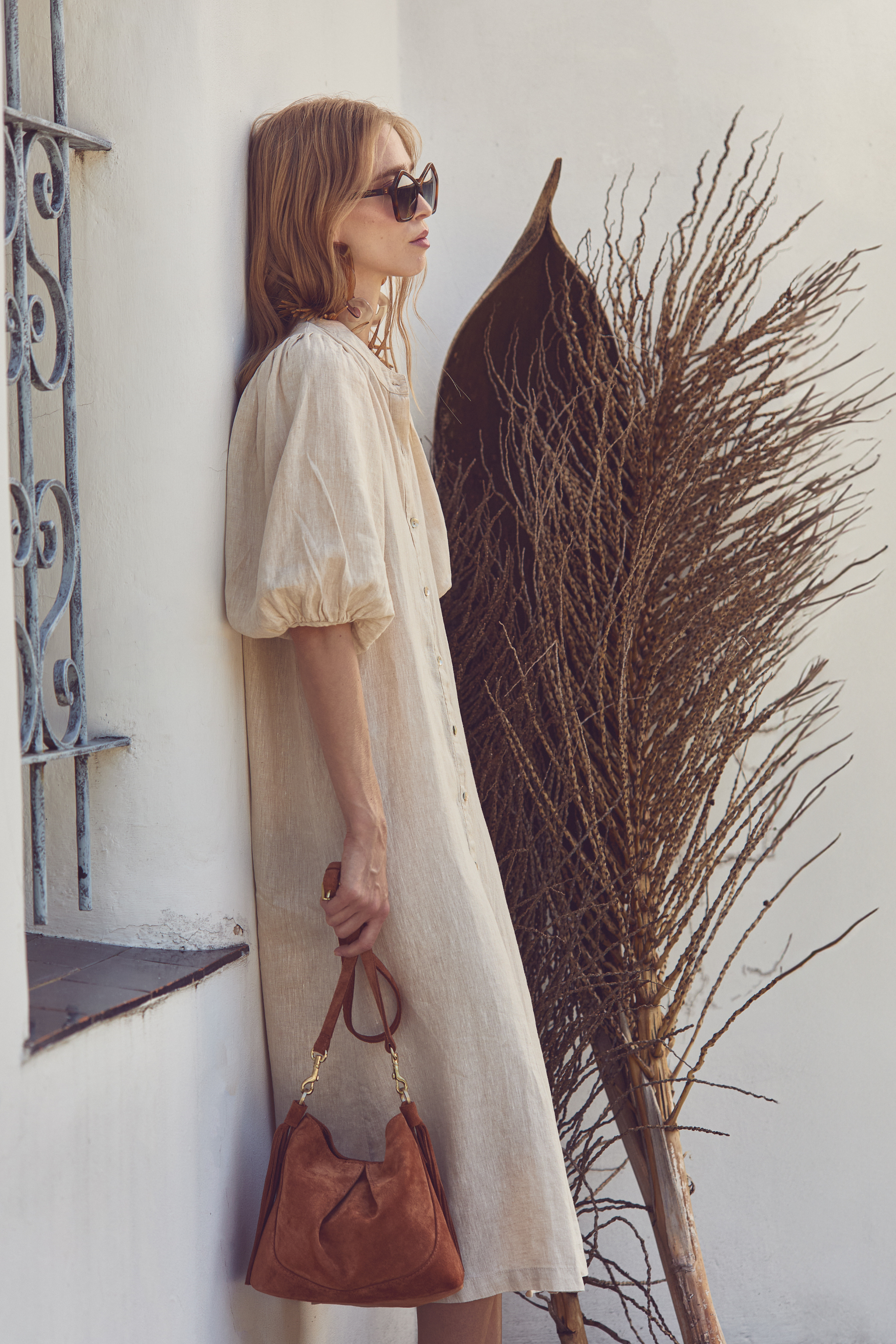 linen bubble dress Green Linen bubble dress