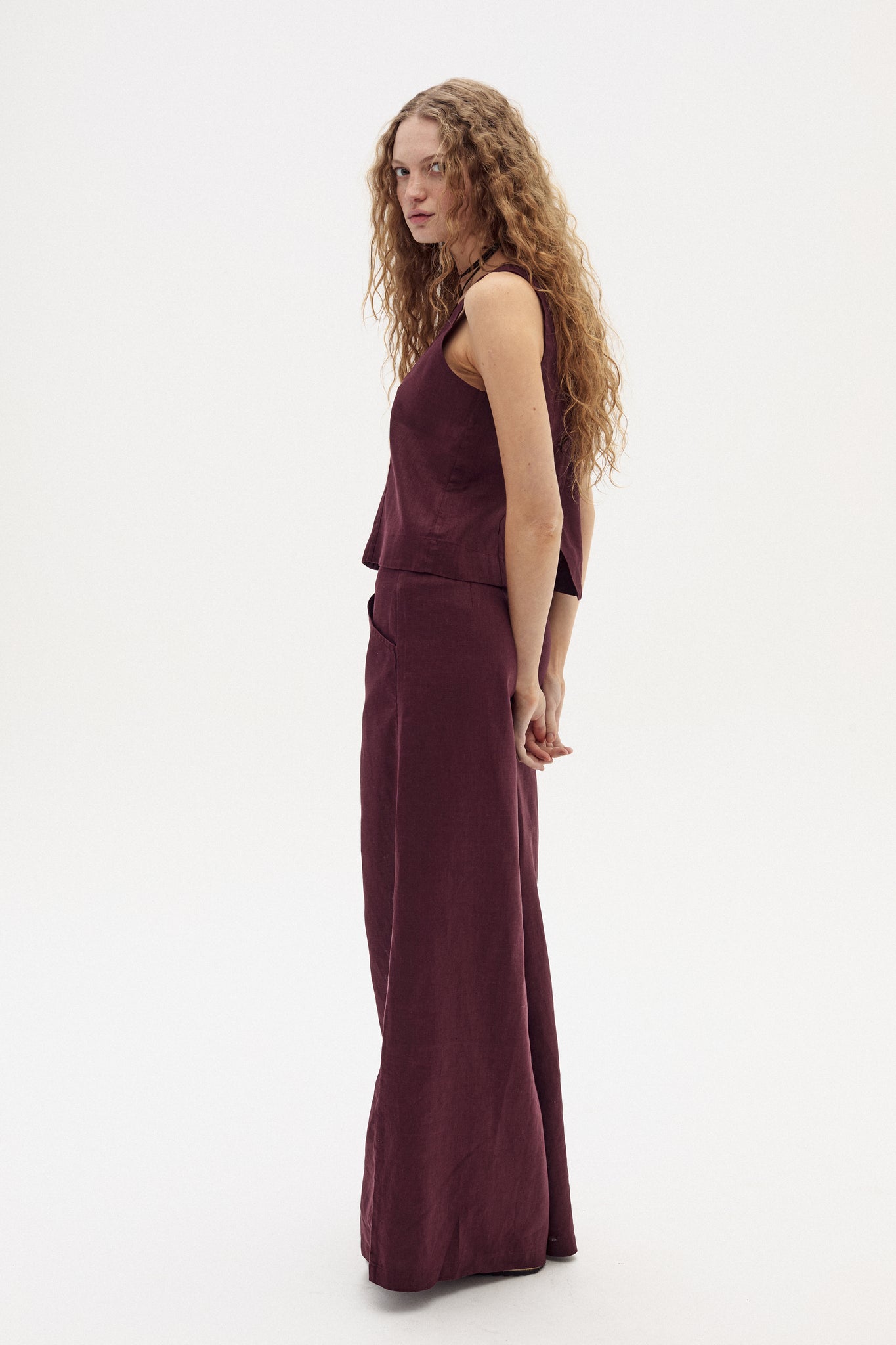 Vincent Linen Pants - Deep Merlot – Lanhtropy