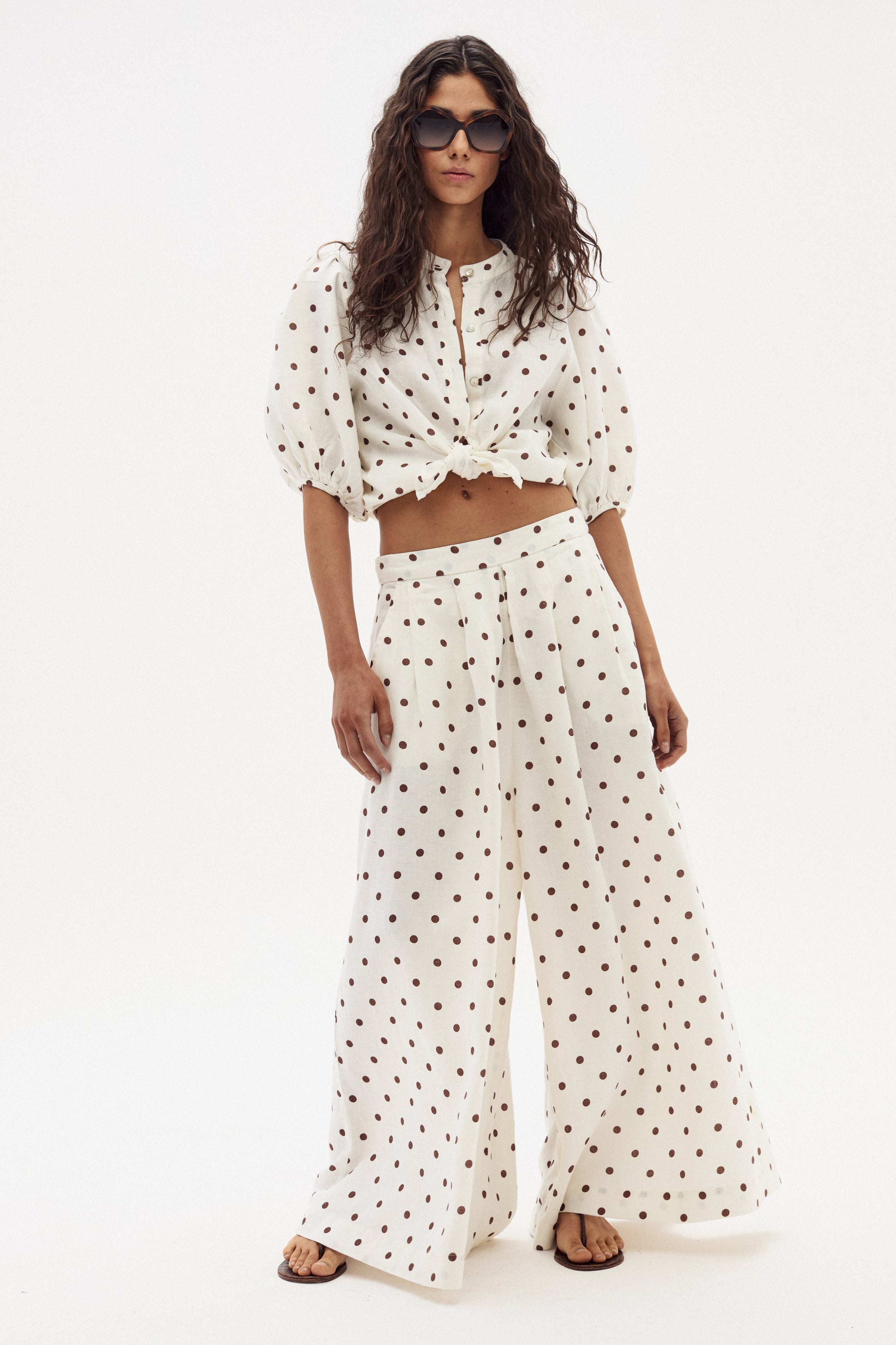 Sabi Linen Pants - Brown Polka Dots – Lanhtropy