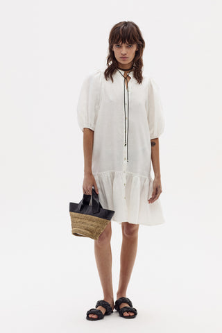 Carmela Linen Dress - Off White Lanhtropy Carmela Linen Dress - Off White Lanhtropy