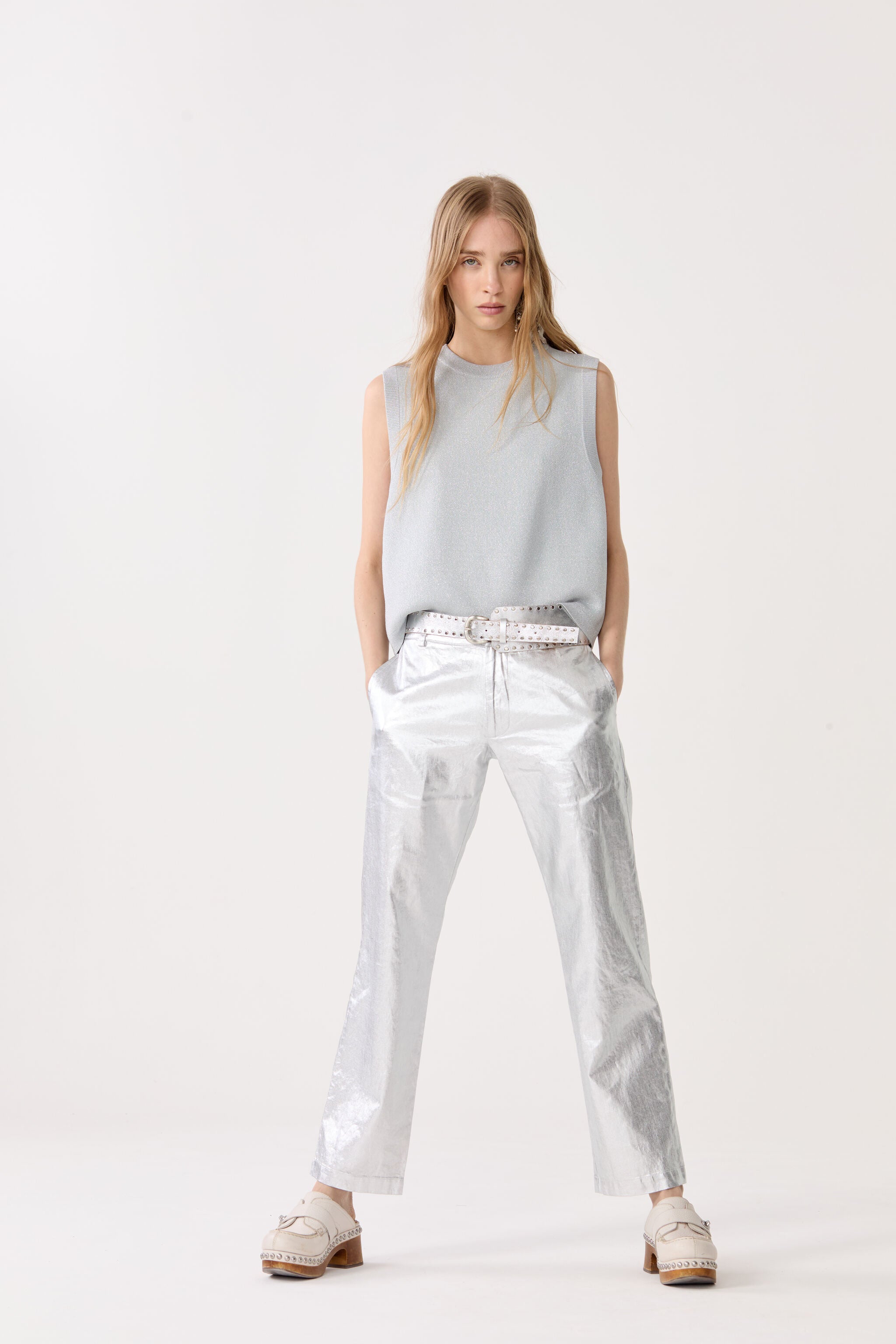 Astro Metallic Linen Pants - Silver – Lanhtropy