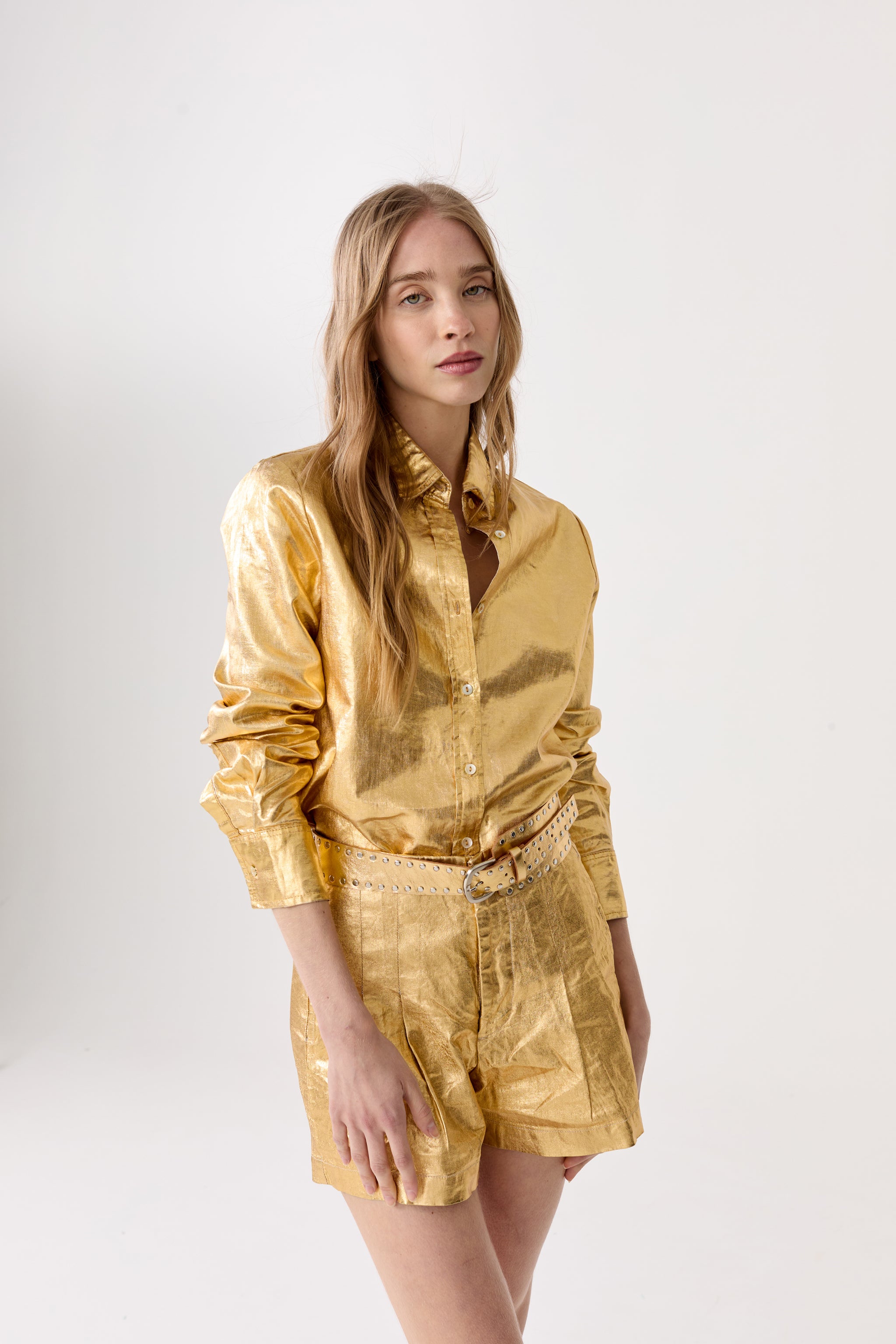 San Marino Metallic Linen Shirt - Gold – Lanhtropy