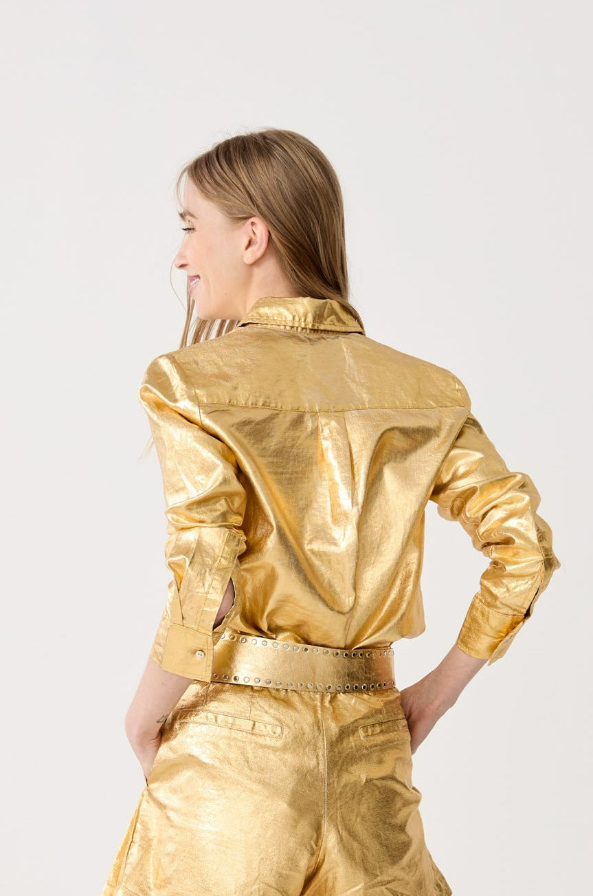 San Marino Metallic Linen Shirt - Gold – Lanhtropy