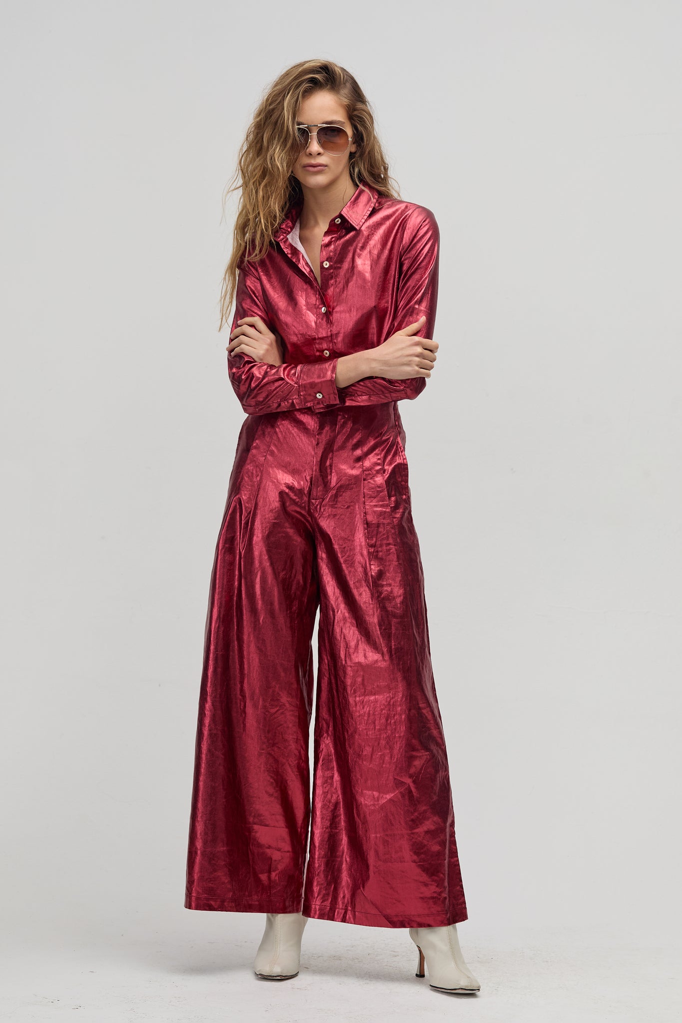 Culotte Pants - Metallic Cherry