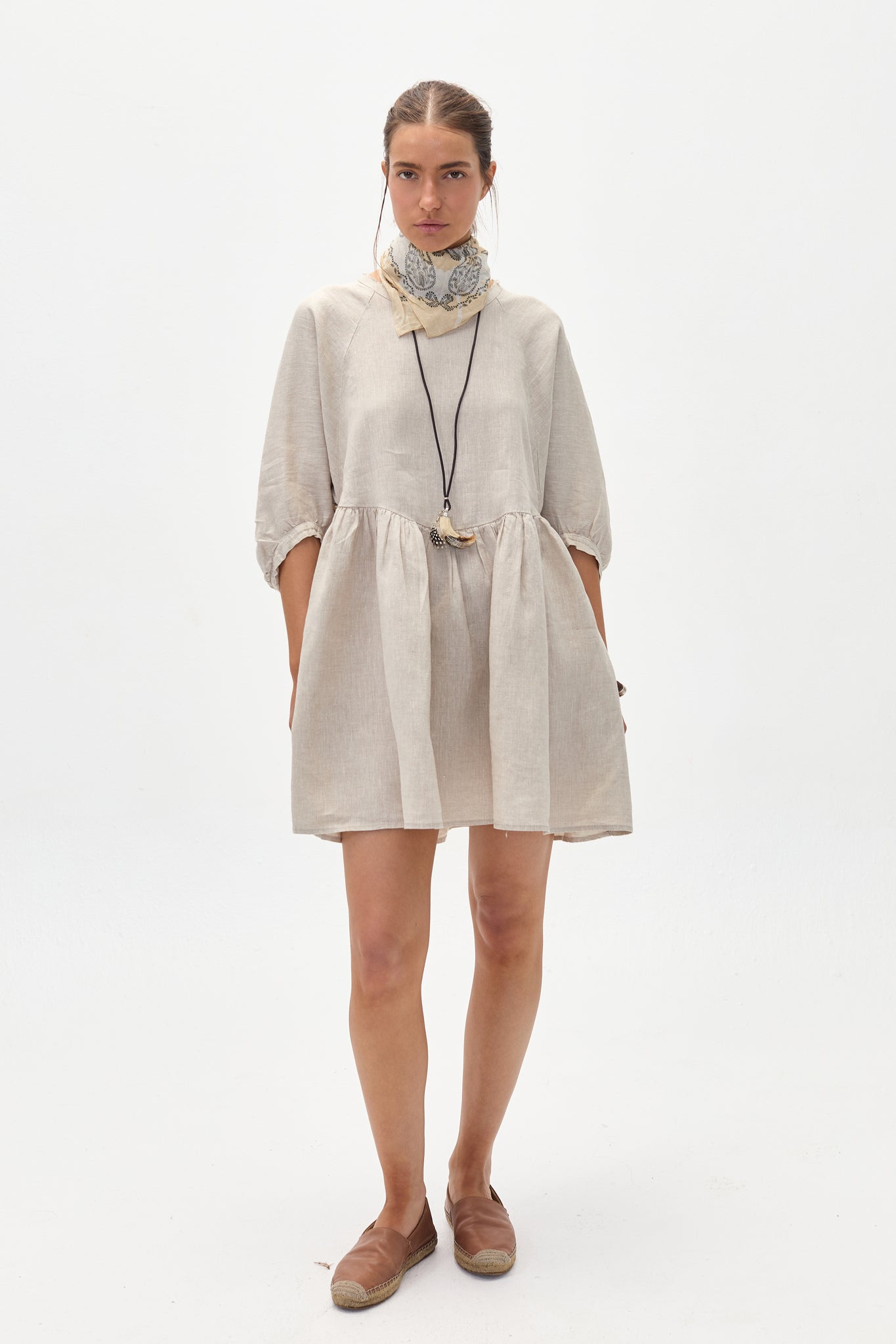 Alcala Linen Dress - Natural Lanhtropy Alcala Linen Dress - Natural Lanhtropy
