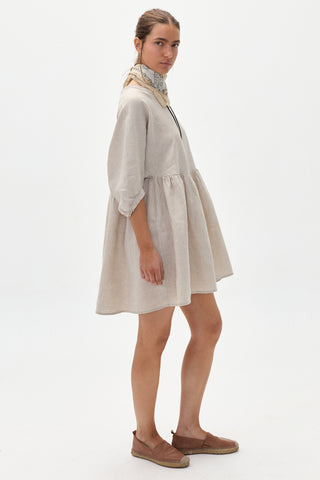 Alcala Linen Dress - Natural Lanhtropy Alcala Linen Dress - Natural Lanhtropy