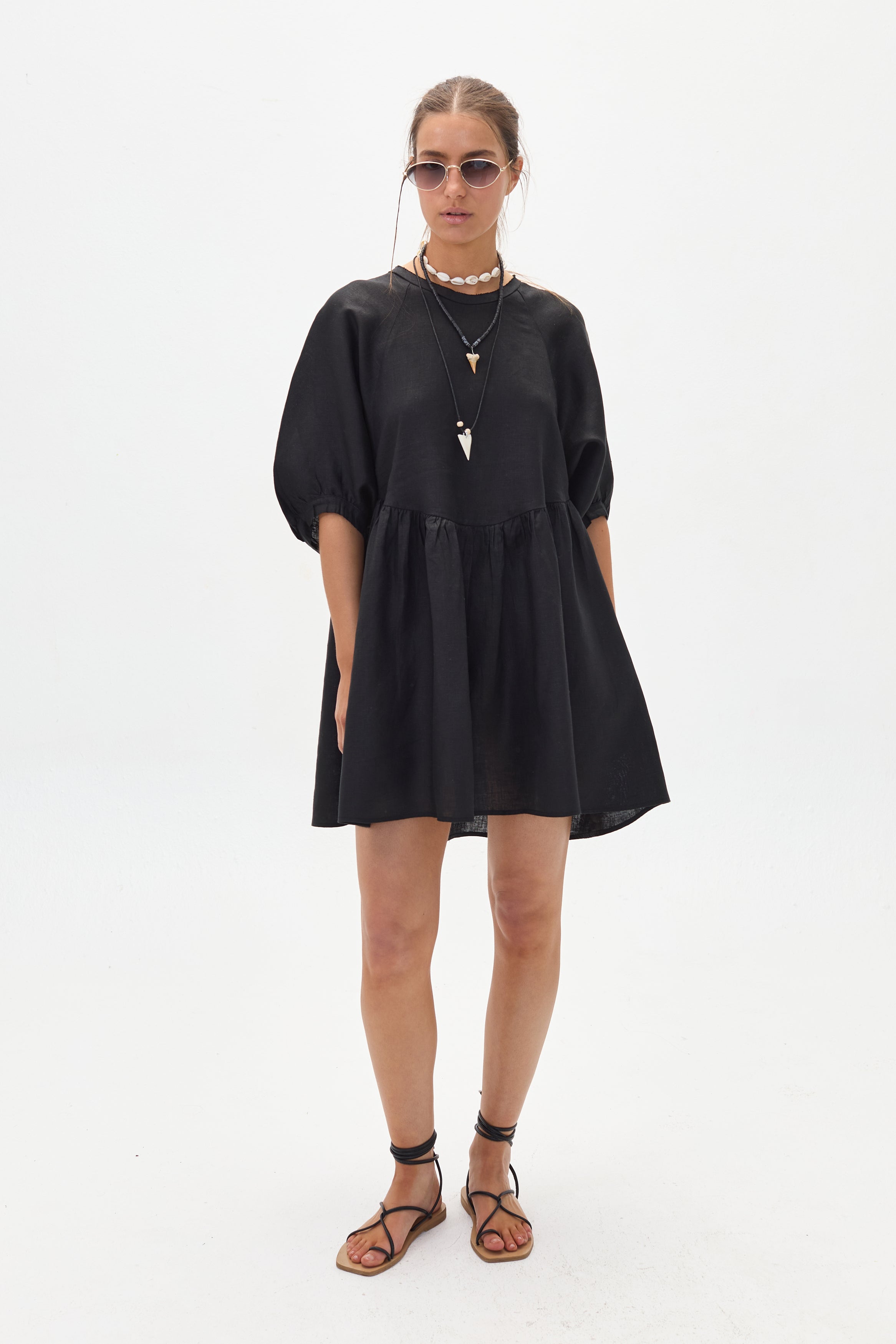 Alcala Linen Dress - Black – Lanhtropy