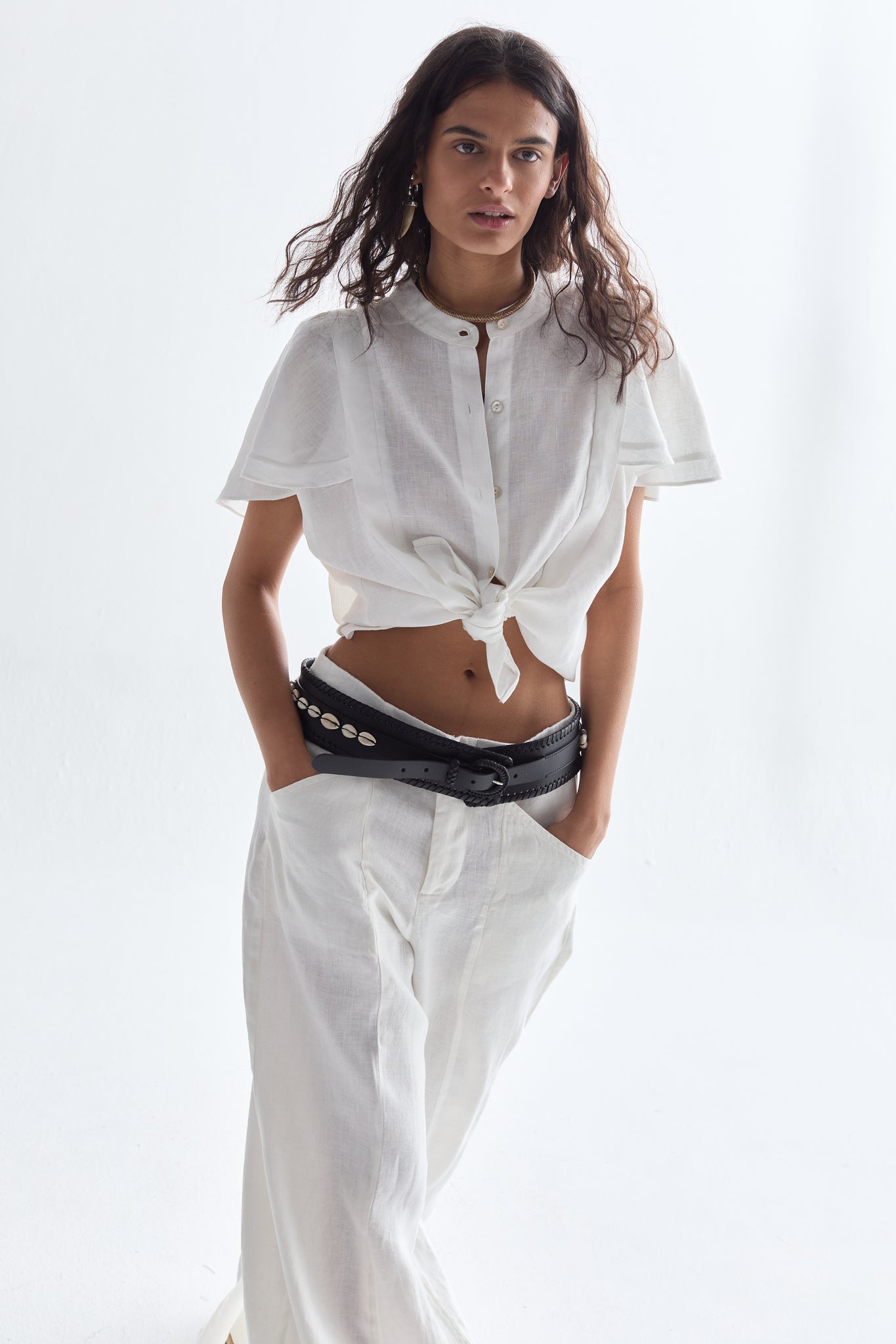 Praia Leather Belt Thick - Black