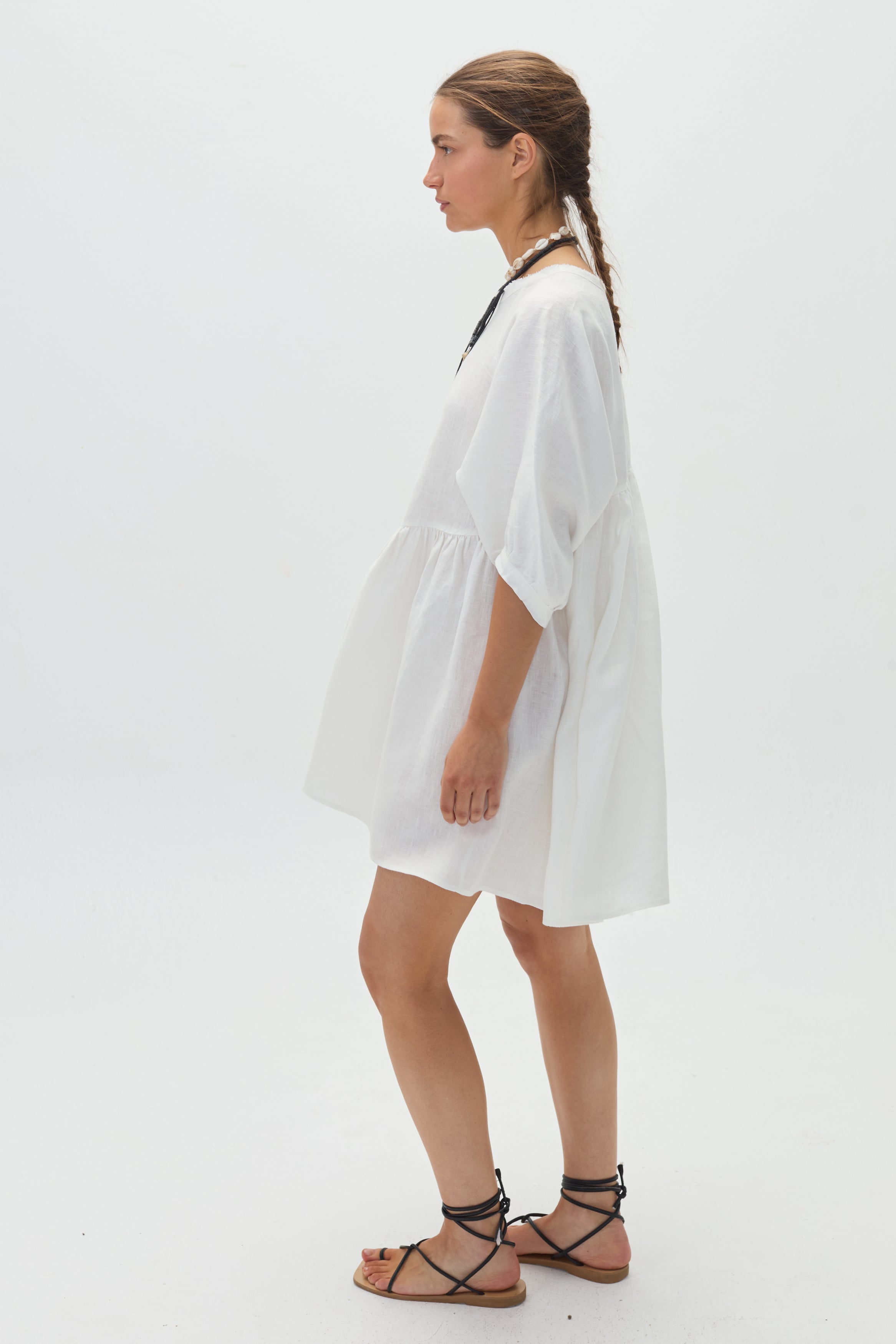Alcala Linen Dress - Off White – Lanhtropy
