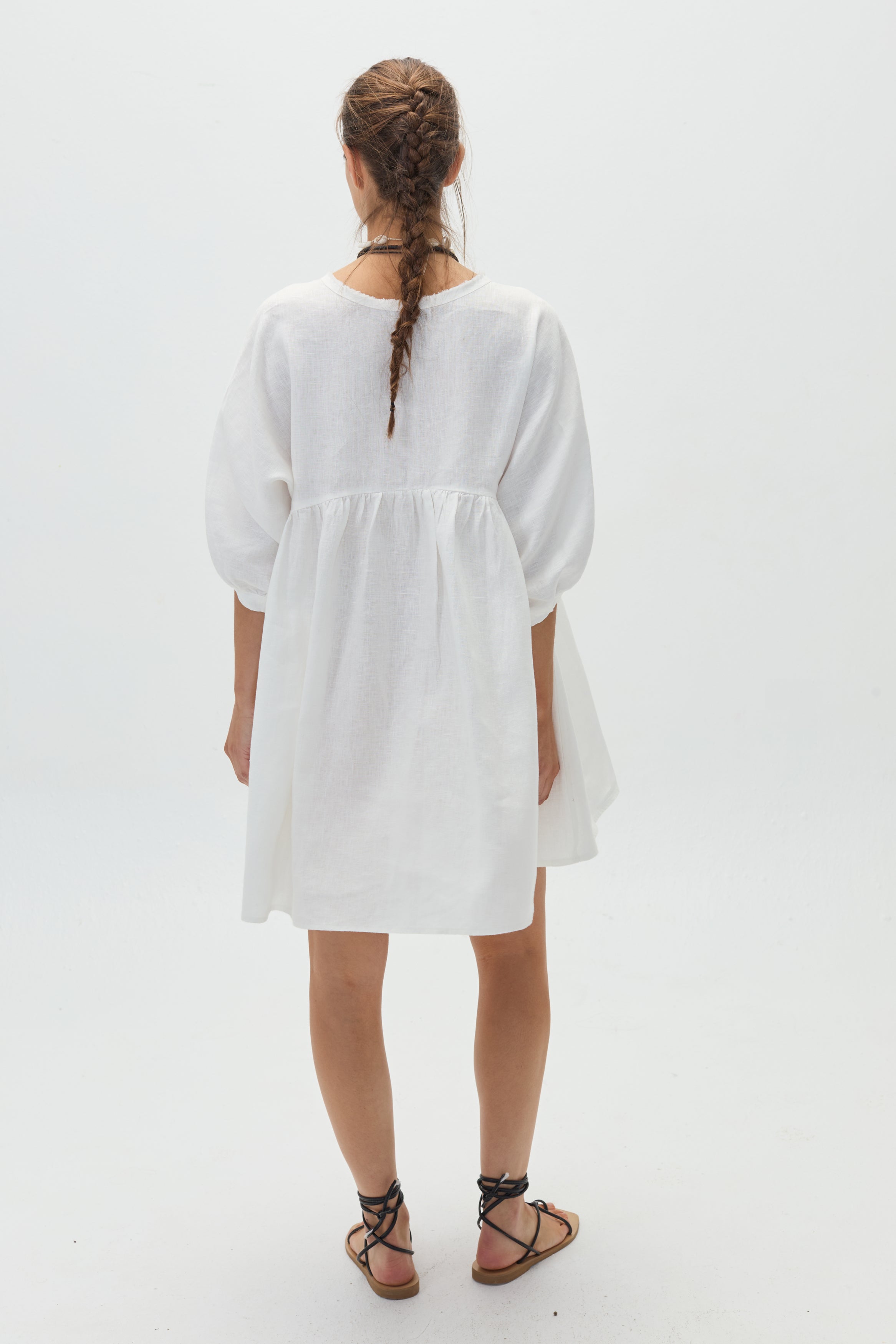 Alcala Linen Dress - Off White Lanhtropy Alcala Linen Dress - Off White Lanhtropy
