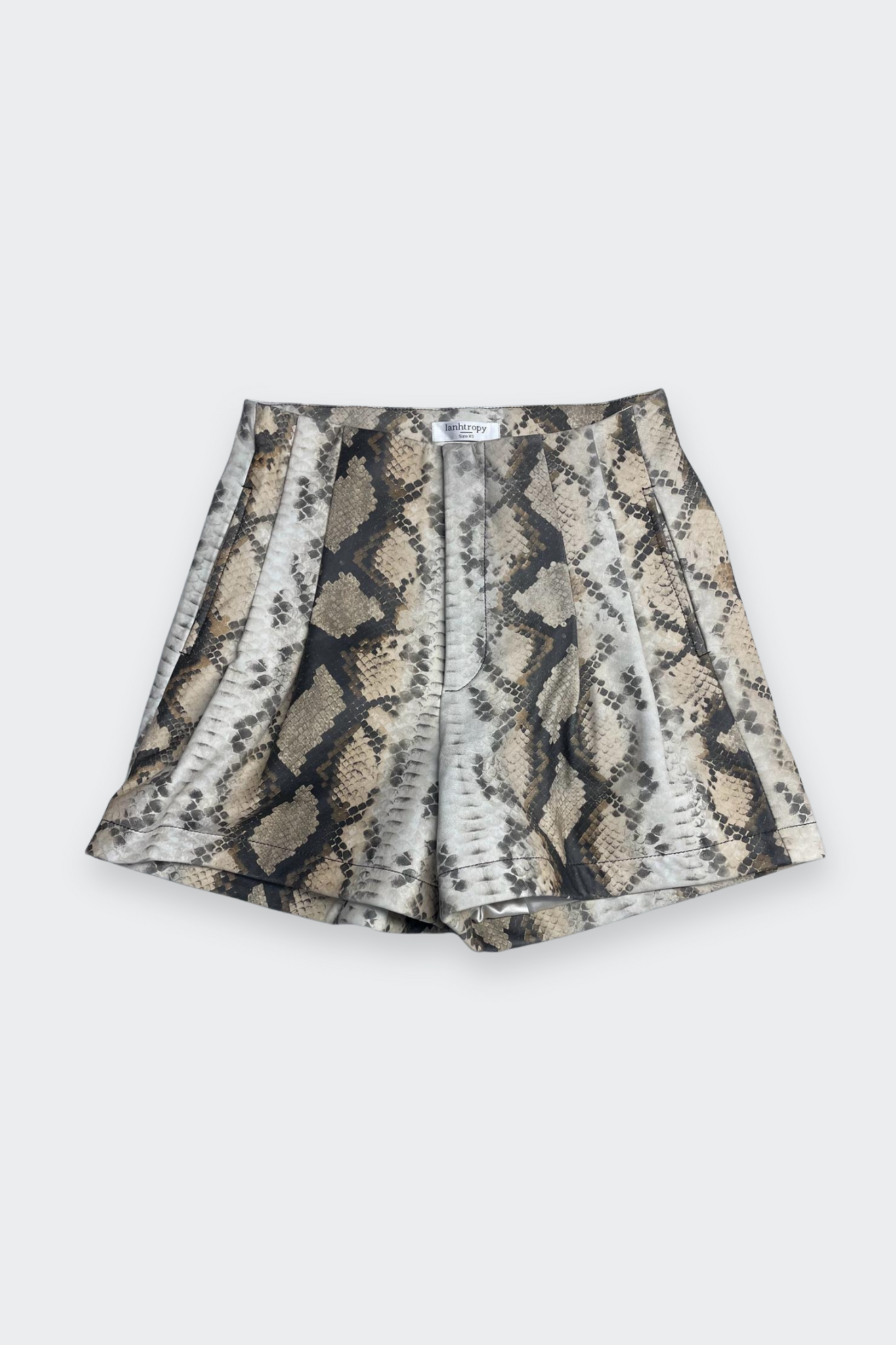 Frida Shorts Snake Foil - Beige/White