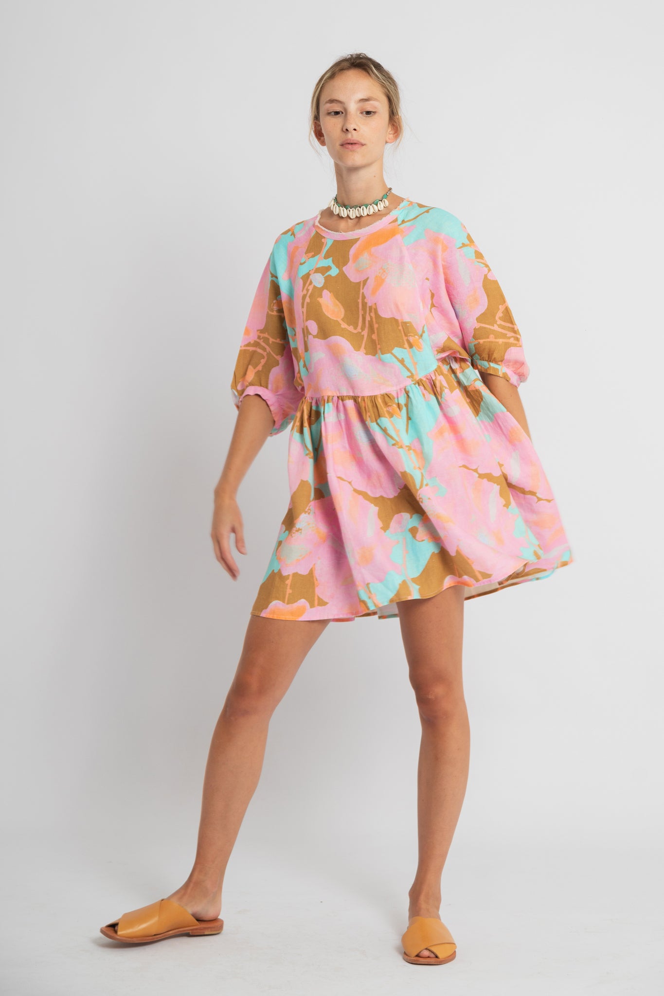 Alcala Linen Dress - Aquarela