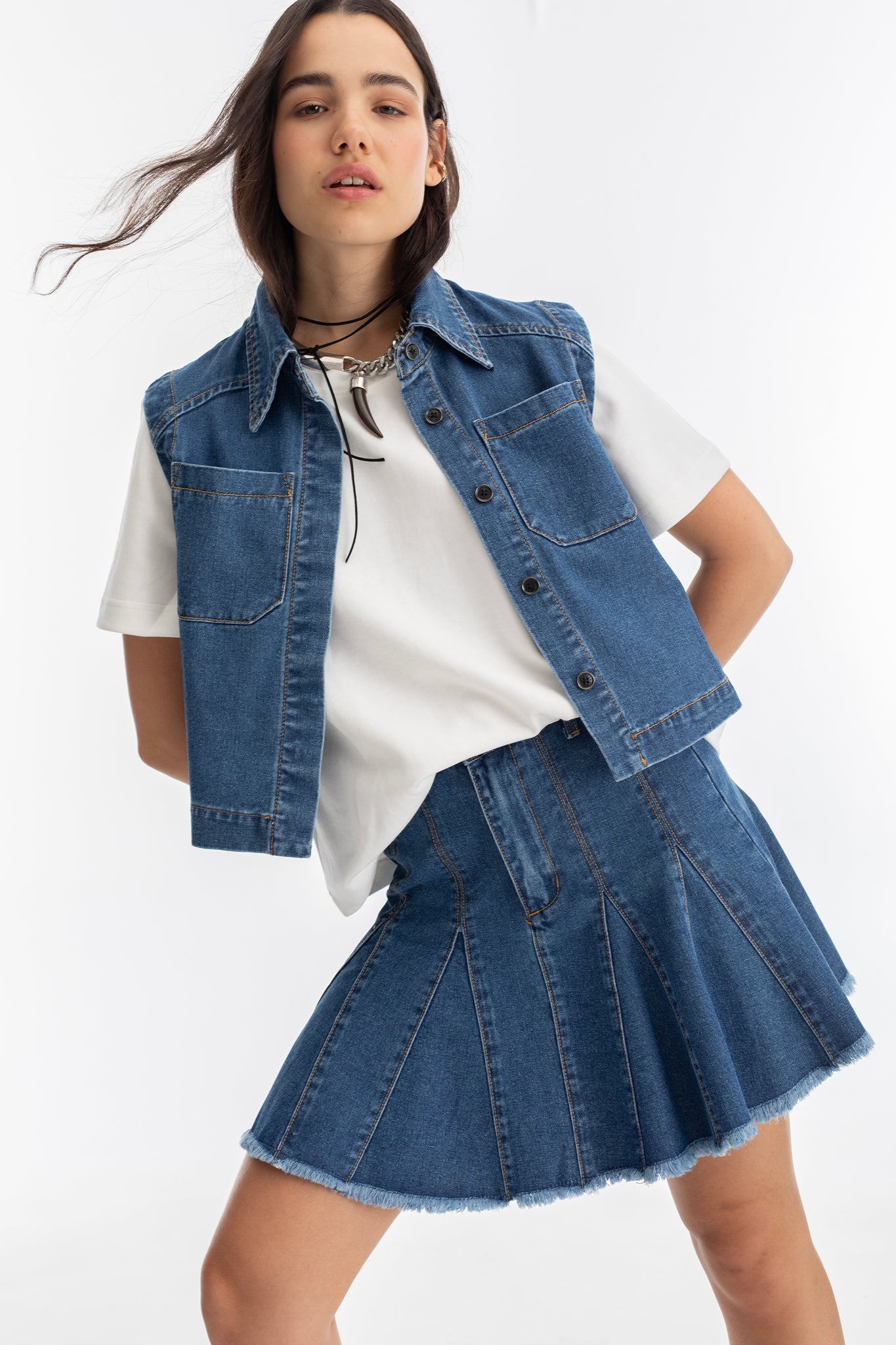 Azalea Denim Skirt - Indigo