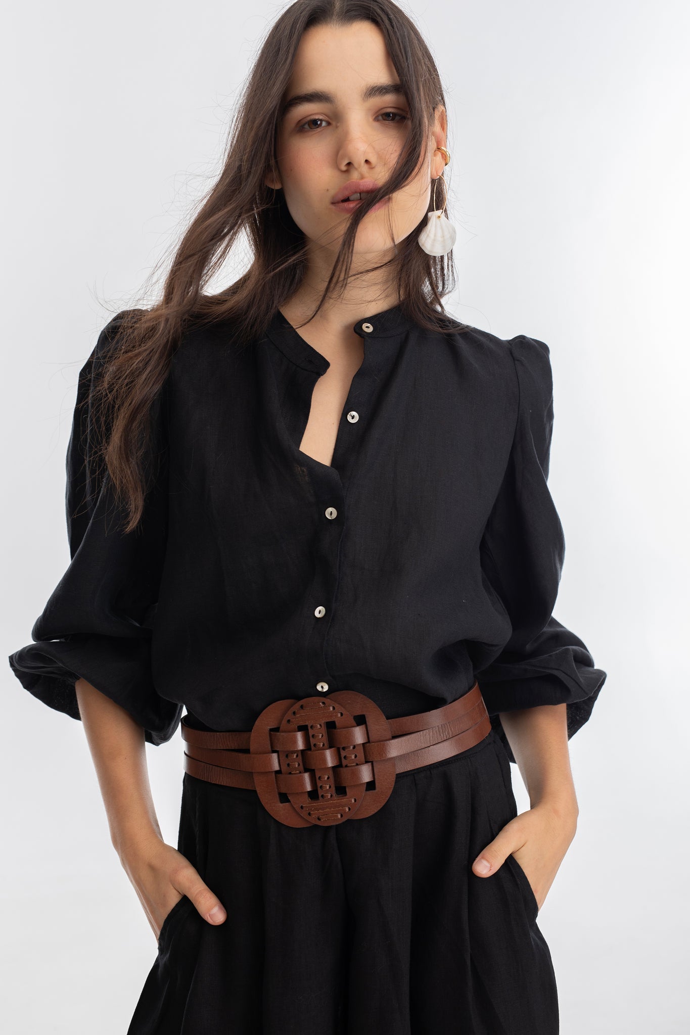 Helena Leather Belt - Brown