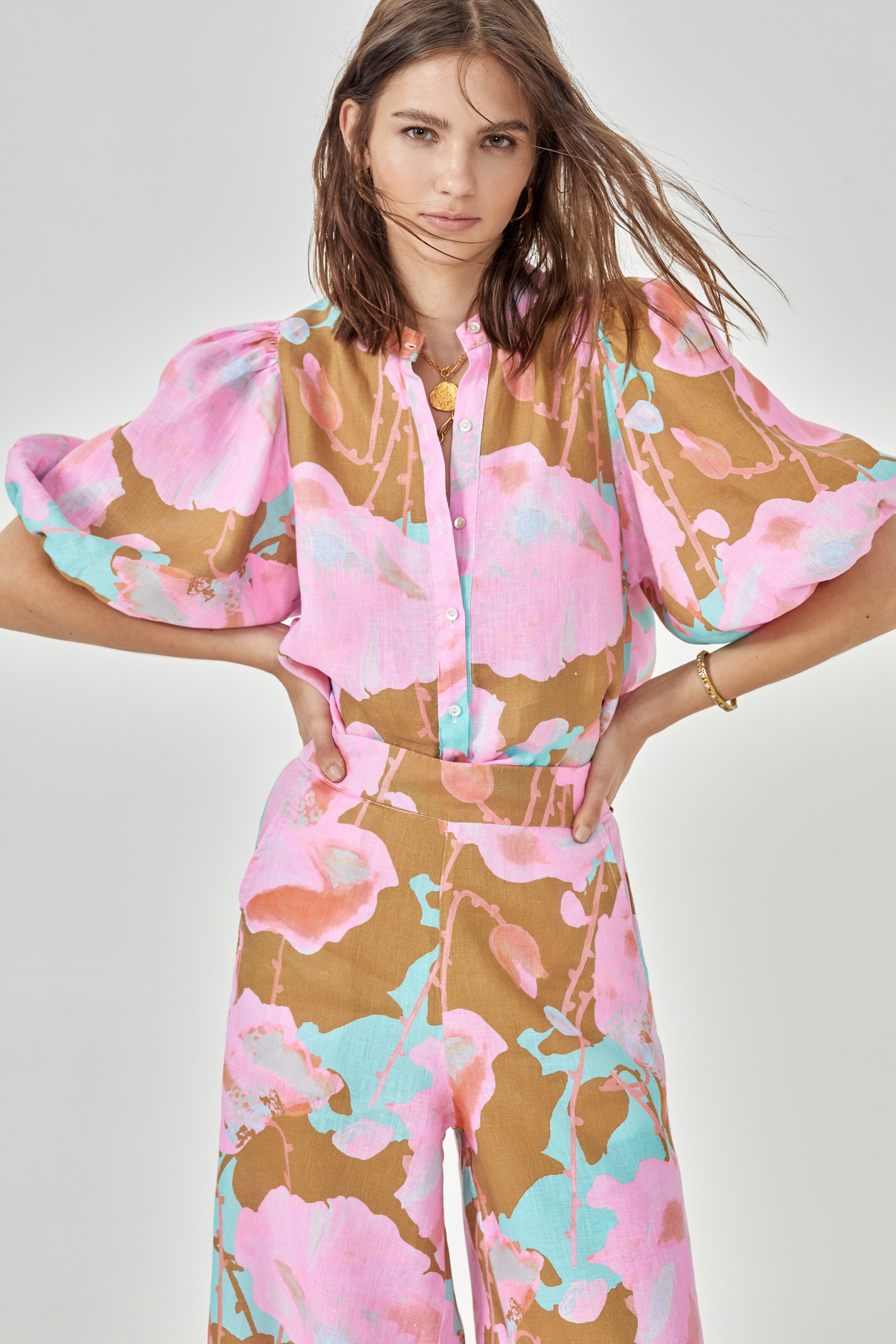Bubble Linen Shirt Aquarela