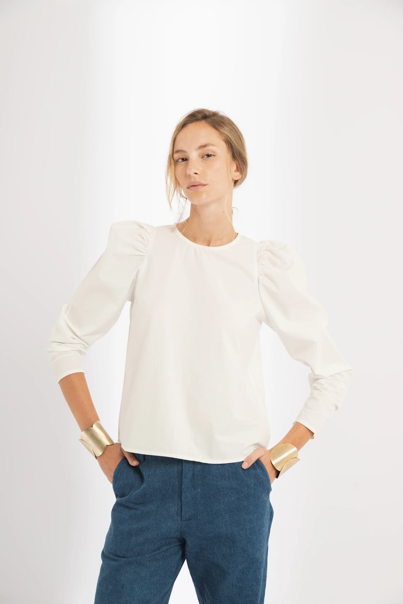 Celia Poplin Blouse - Off-White