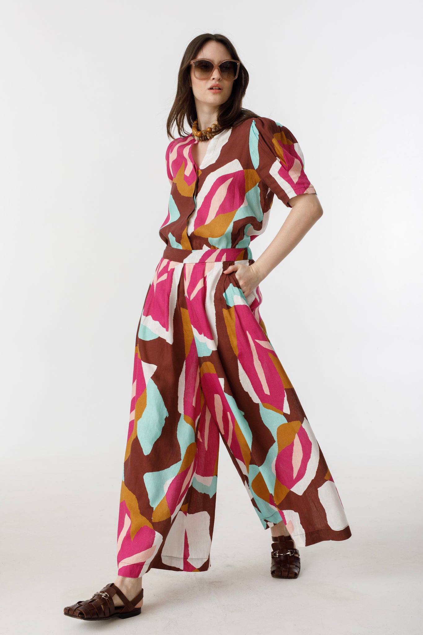 Sabi Linen Pants - Candela Print