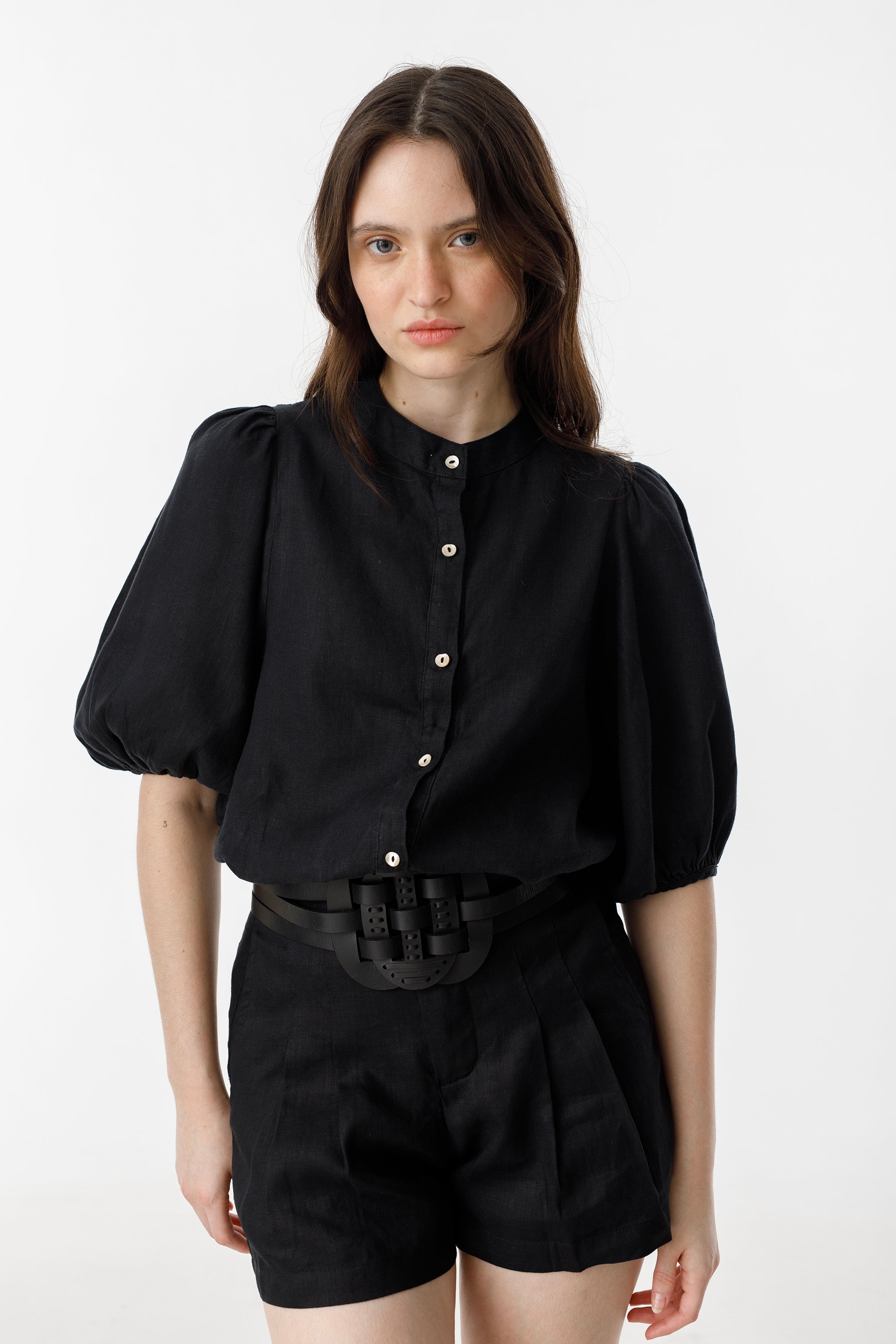 Bubble Linen Shirt - Black – Lanhtropy