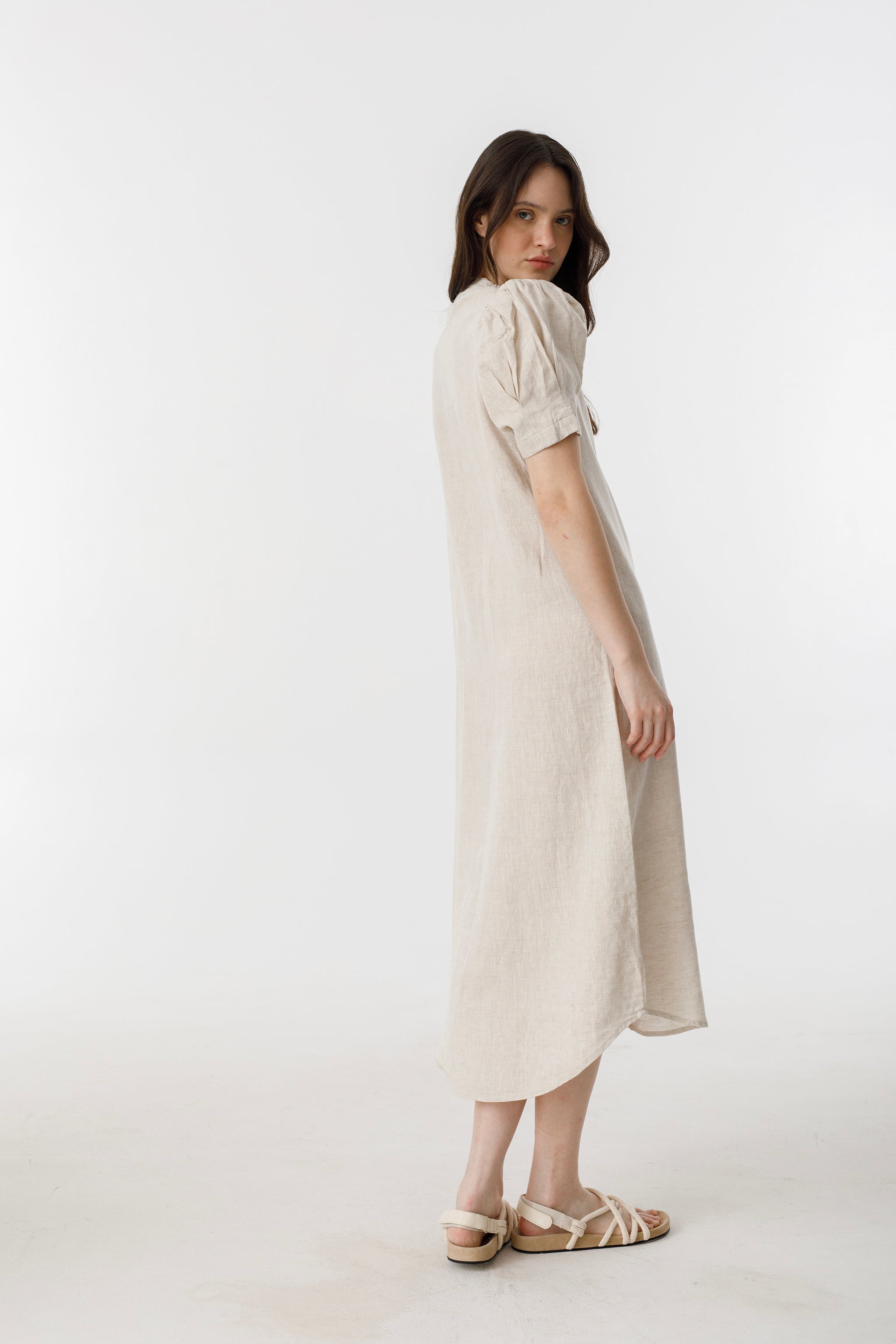 Lanhtropy Athina Midi Linen Dress