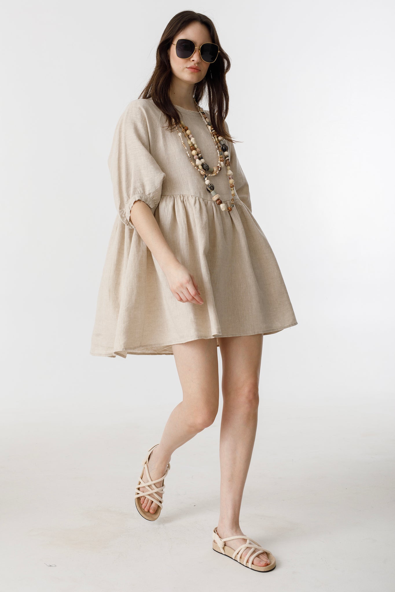 Alcala Linen Dress - Natural