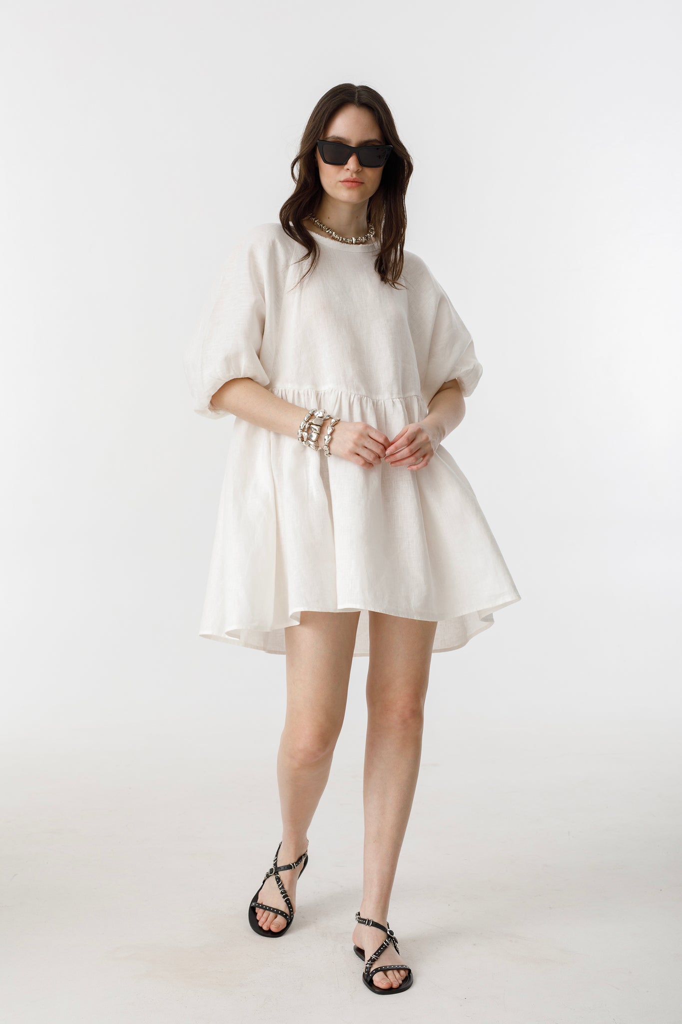 Alcala Linen Dress - White