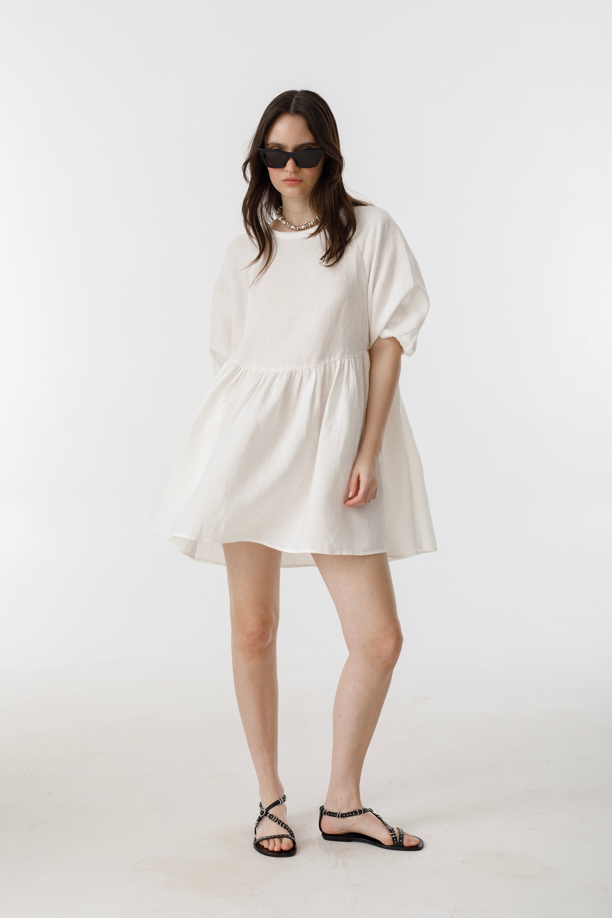 Alcala Linen Dress - Off White – Lanhtropy