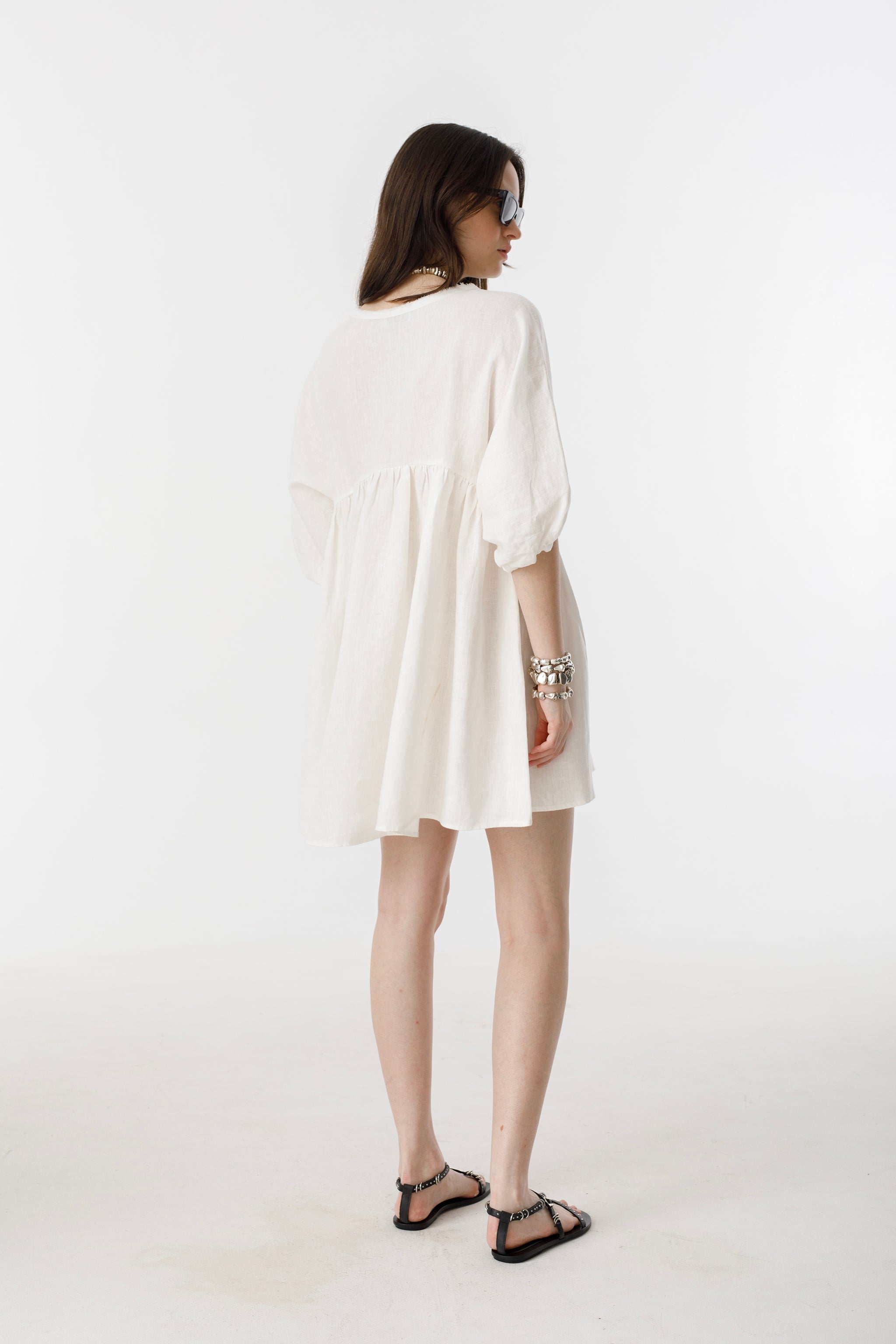 Alcala Linen Dress - Off White – Lanhtropy