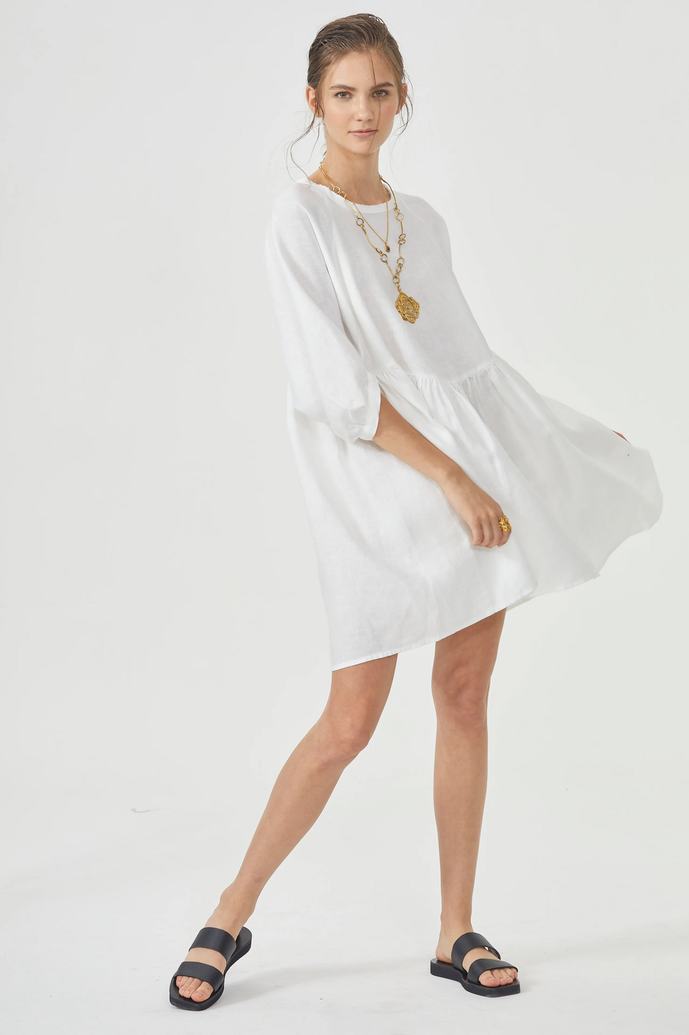 Alcala Linen Dress - White