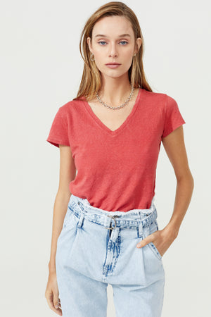 
                  
                    Linen T-Shirt - Cherry
                  
                