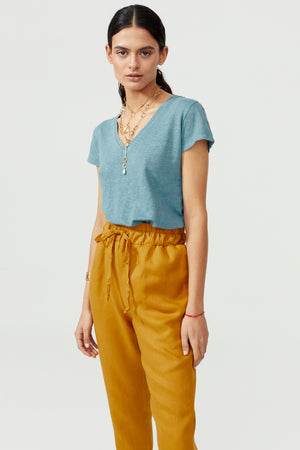 
                  
                    Linen T-Shirt - Denim
                  
                
