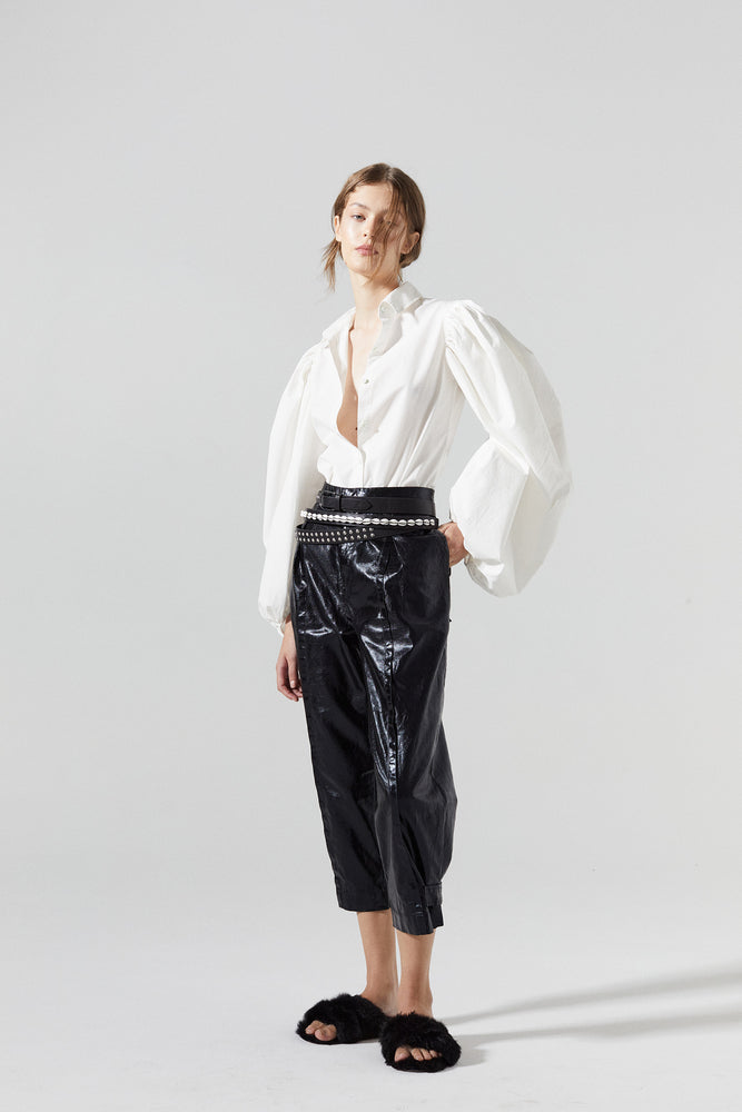 
                  
                    Mercer Metallic Linen Pants - Black
                  
                