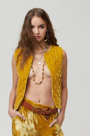 
                  
                    Sumac Velvet Vest - Mustard
                  
                