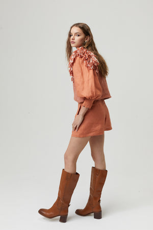 
                  
                    Frida Linen Shorts - Brick
                  
                