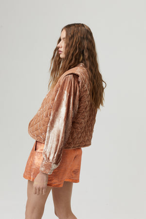
                  
                    Frida Metallic Linen Shorts - Copper
                  
                