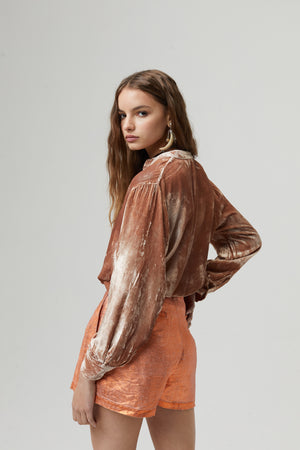 
                  
                    Nikka Velvet Shirt - Blush
                  
                