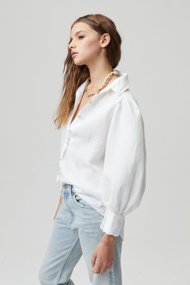
                  
                    Camille Linen Shirt - White
                  
                