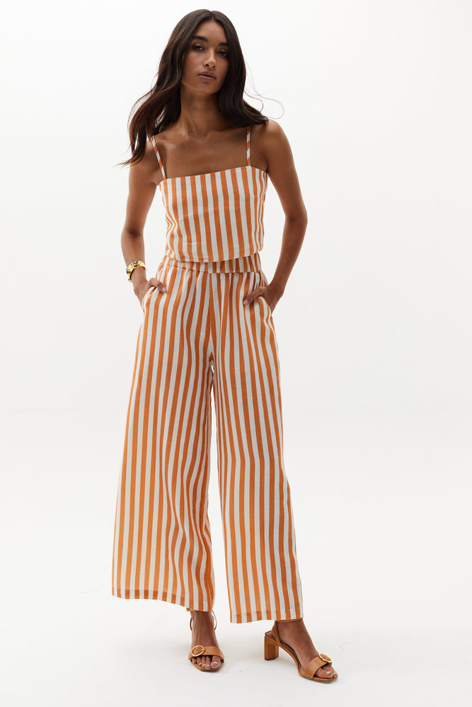 
                  
                    Cape Linen Pants - Brick Stripes
                  
                