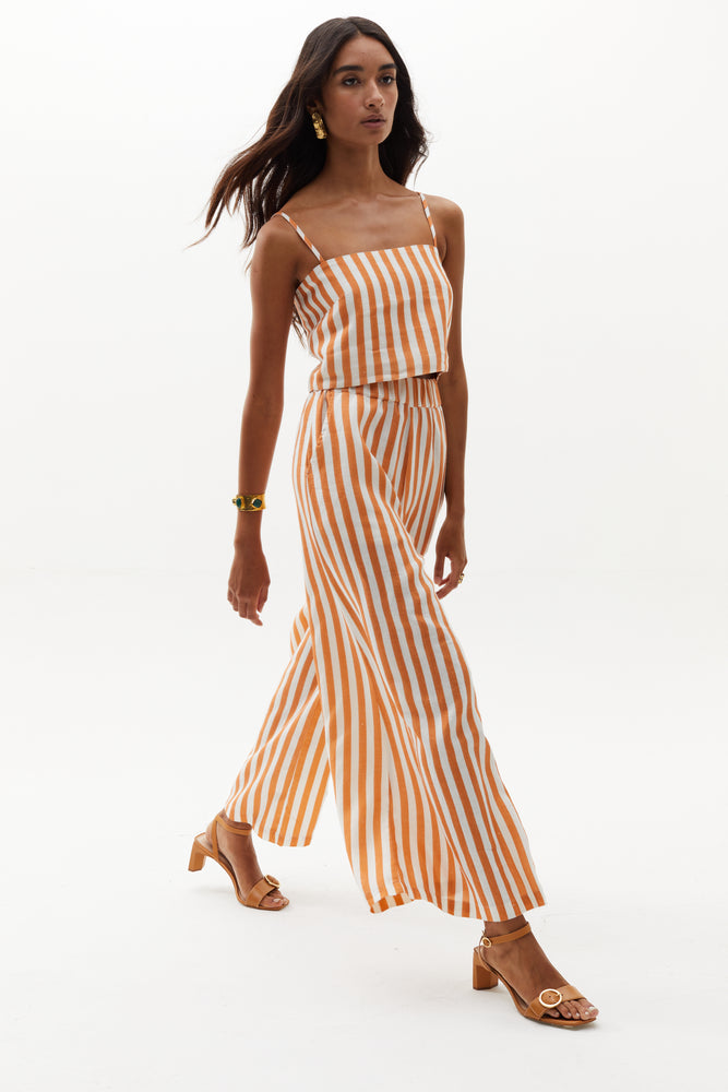 
                  
                    Cape Linen Pants - Brick Stripes
                  
                