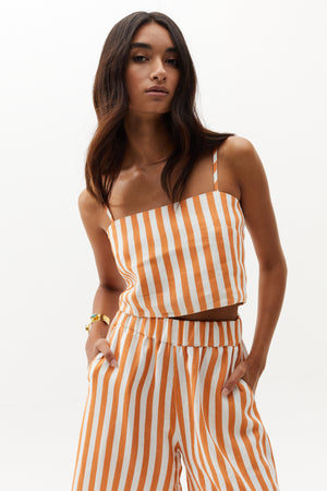 
                  
                    Cape Linen Pants - Brick Stripes
                  
                