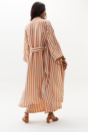 
                  
                    Kyoto Long Kimono - Brick Stripes
                  
                