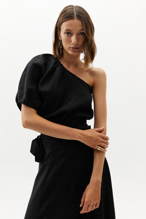 
                  
                    Tulip Linen Top - Black
                  
                