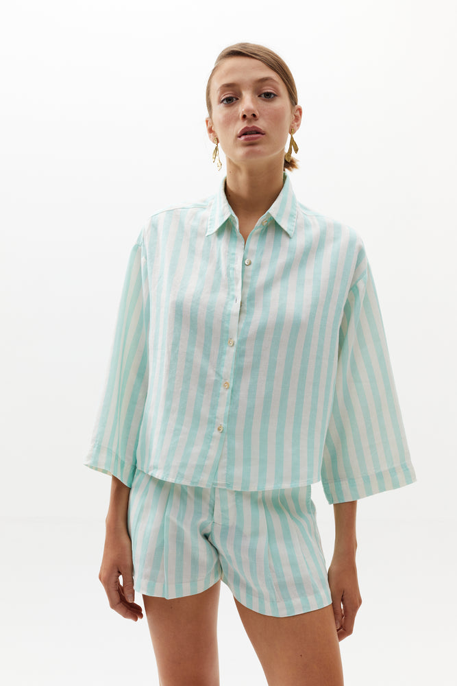 Lenox Shirt - Mint Stripes
