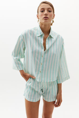 
                  
                    Lenox Shirt - Mint Stripes
                  
                