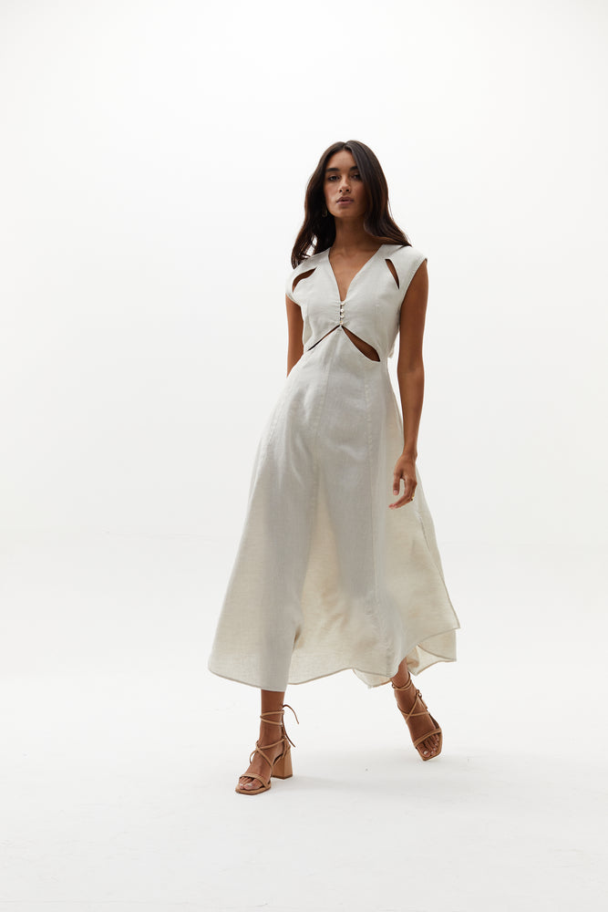 
                  
                    Pearl Linen Dress - Natural
                  
                