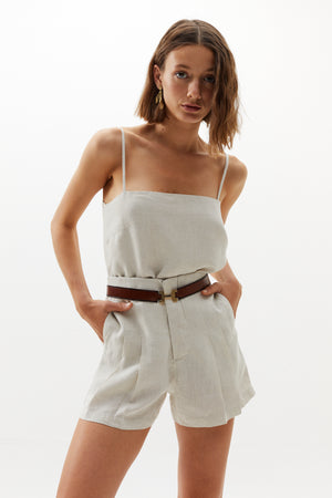 
                  
                    Frida Linen Shorts - White
                  
                