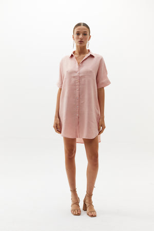 
                  
                    Alba Shirt Dress - Soft Pink
                  
                