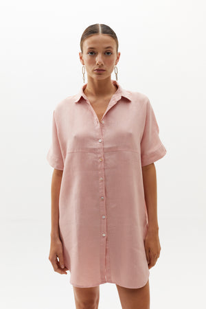
                  
                    Alba Shirt Dress - Soft Pink
                  
                